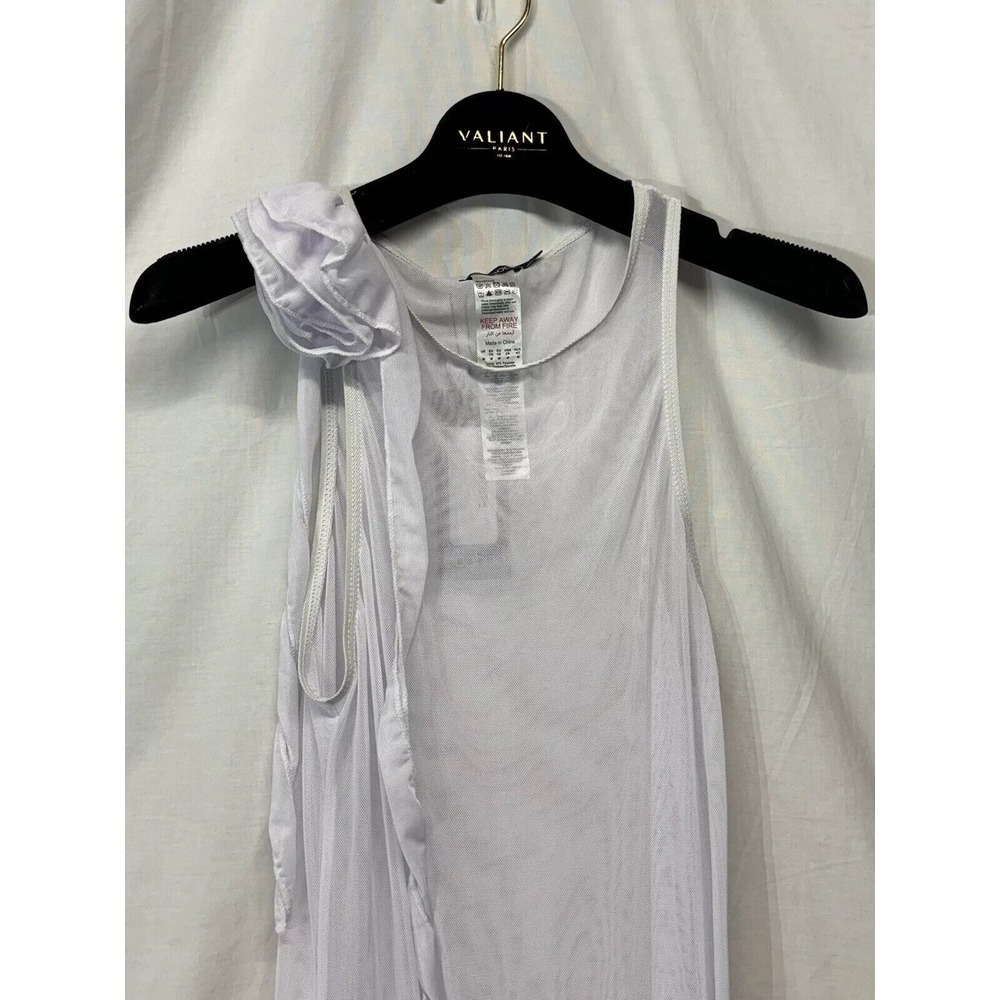 Boohoo Women's White Chiffon Beach Dress Cover Up Medium NWT - Picture 3 of 7